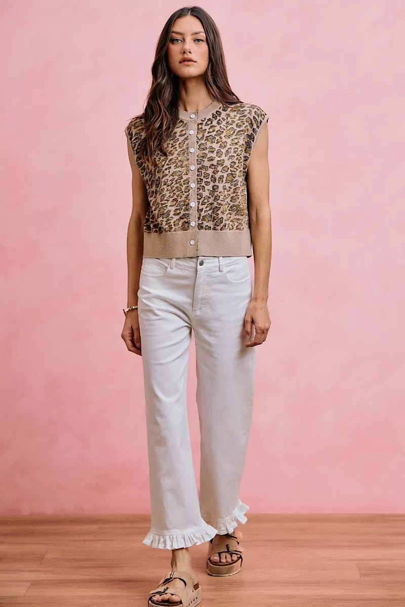 SO ME Ruffled Bottom Detail Mid Rise Jeans - Dressed.