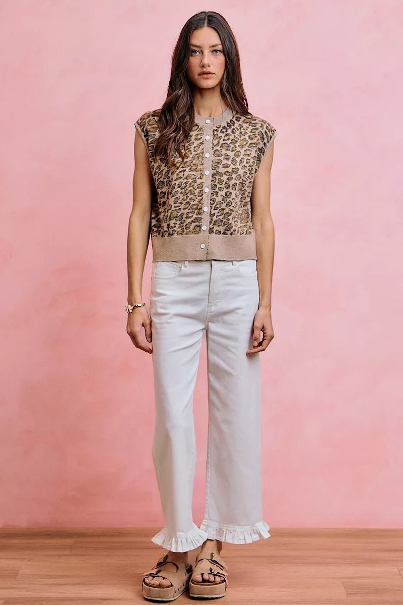 SO ME Ruffled Bottom Detail Mid Rise Jeans - Dressed.