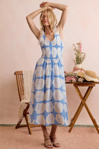 SO ME Shell Smocked Bodice Shoulder Tie Lined Midi Dress - Dressed.