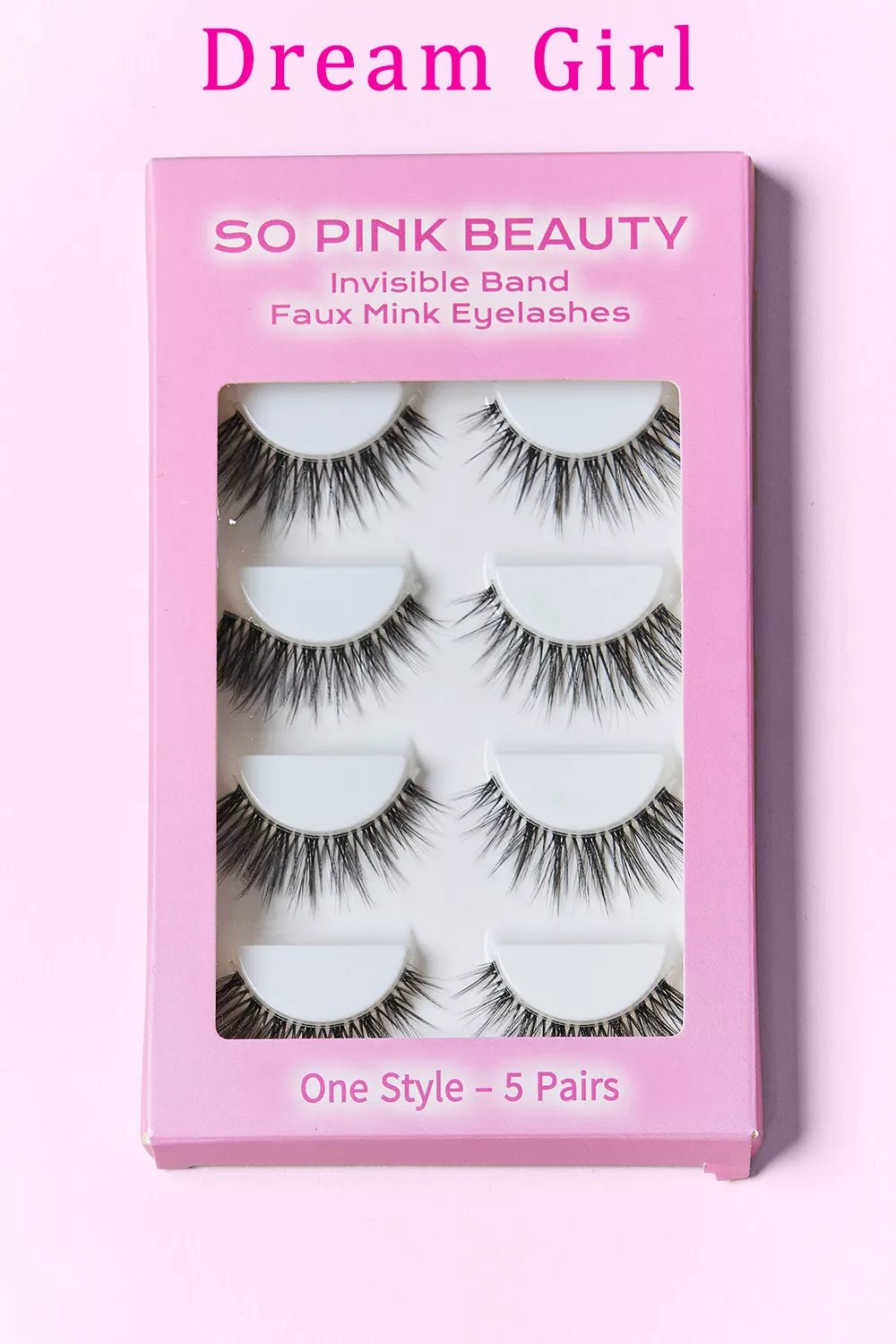 SO PINK BEAUTY Faux Mink Eyelashes 5 Pairs - Dressed.