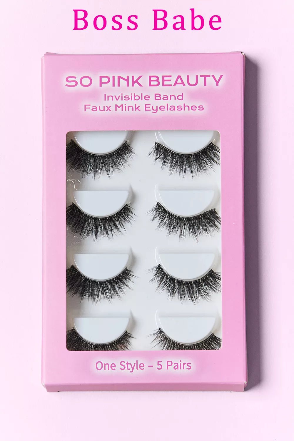 SO PINK BEAUTY Faux Mink Eyelashes 5 Pairs - Dressed.