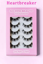 SO PINK BEAUTY Mink Eyelashes 5 Pairs - Dressed.