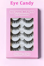 SO PINK BEAUTY Mink Eyelashes 5 Pairs - Dressed.
