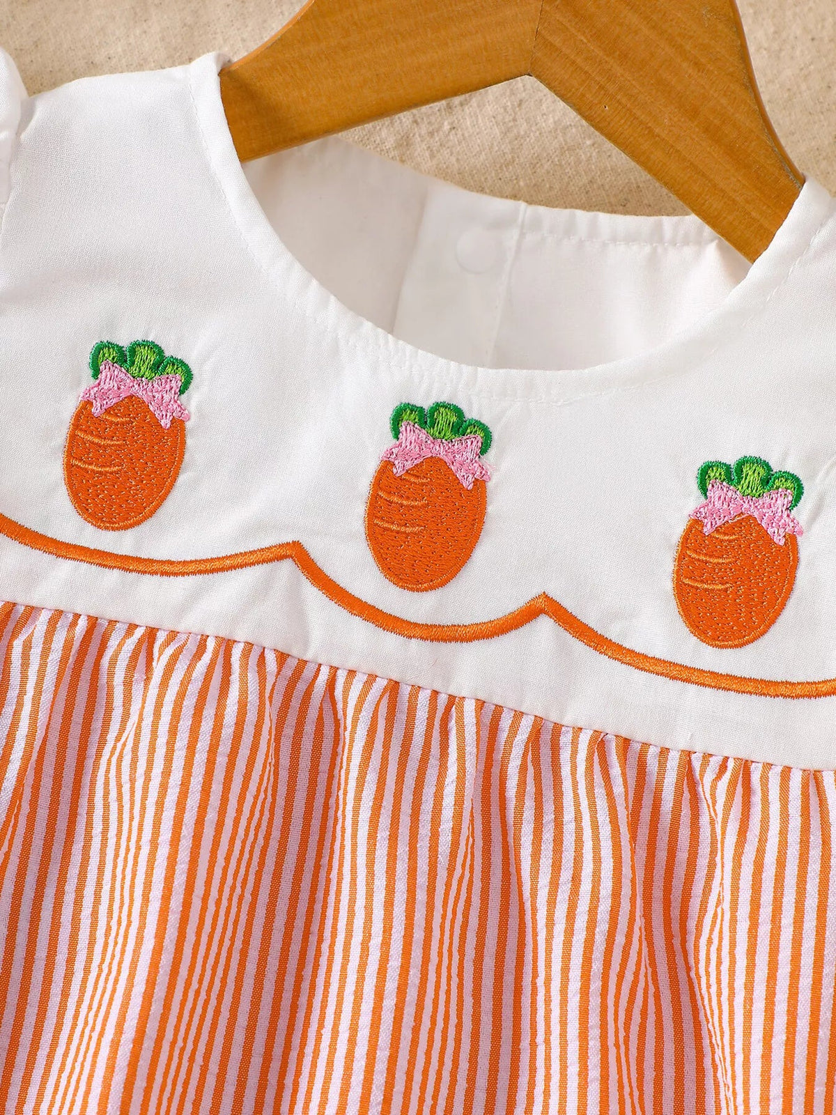 Soleil Embroidered Stripe Ruffle Dress - Dressed.