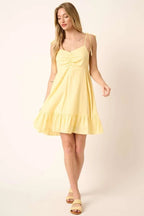 Soleil Ruched Tie-Strap Mini Dress - Dressed.