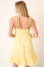 Soleil Ruched Tie-Strap Mini Dress - Dressed.