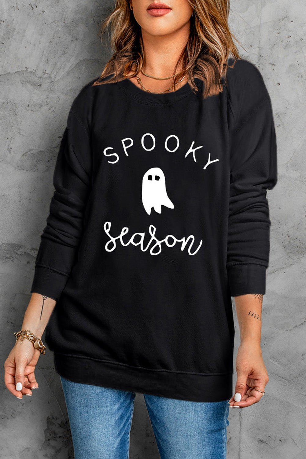 Spooky Season Graphic Sweatshirt - Dressed.