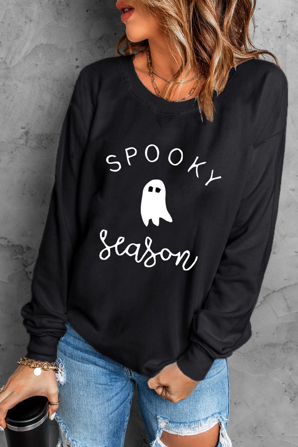 Spooky Season Graphic Sweatshirt - Dressed.