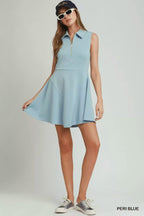 Umgee Collared Quarter Zip Tennis Dress - Dressed.