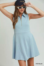 Umgee Collared Quarter Zip Tennis Dress - Dressed.
