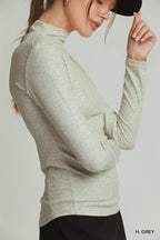 Umgee Long Sleeve Mock Neck Top - Dressed.