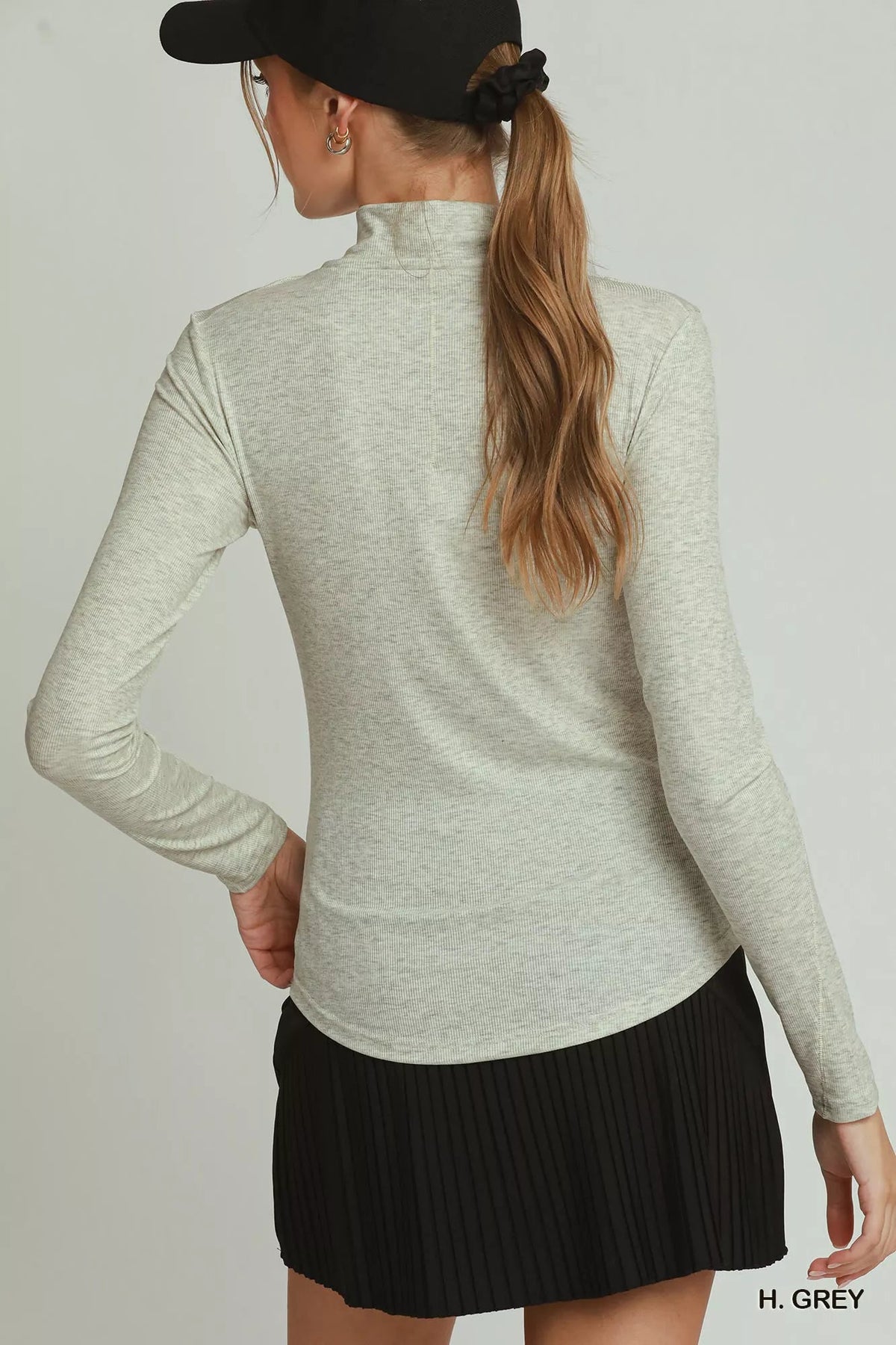 Umgee Long Sleeve Mock Neck Top - Dressed.