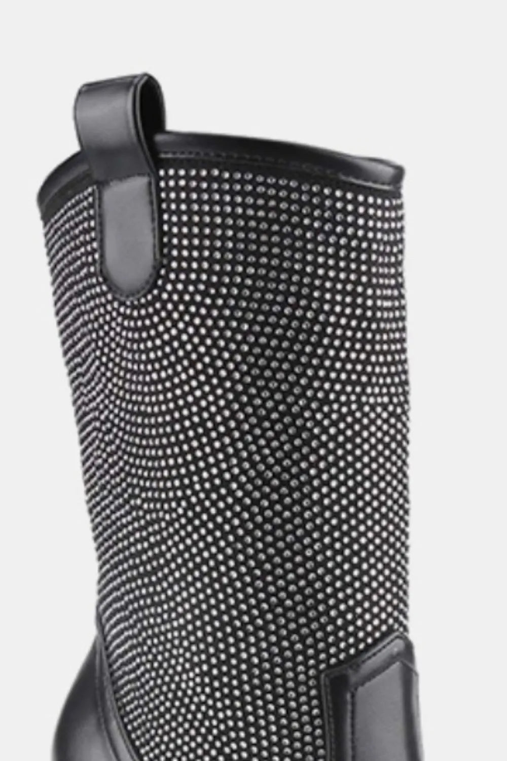 Valentina Rhinestone Western Boots — Black - Dressed.