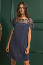 Vivienne Crochet-Lace Yoke Dress - Dressed.