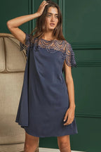 Vivienne Crochet-Lace Yoke Dress - Dressed.